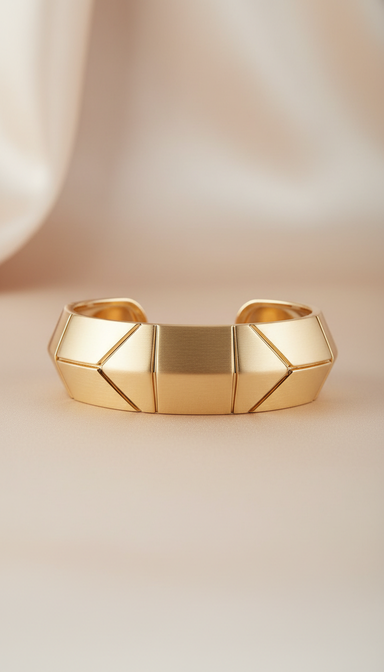Geometric Gold Cuff Bracelet